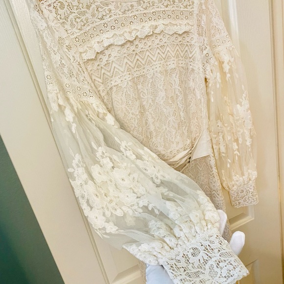NWT Spell & the Gypsy Collective Cream Dawn Lace Belted Midi Dress - Picture 12 of 17